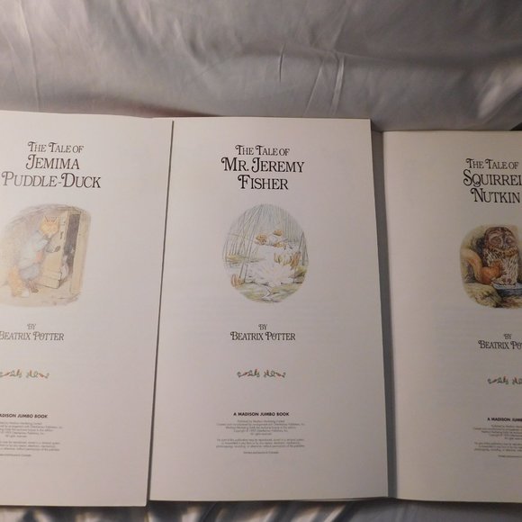 BEATRIX POTTER JUMBO STORY BOOKS SQUIRREL NUTKIN PUDDLE DUCK MR. JEREMY FISHER - Picture 6 of 11